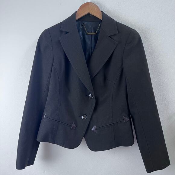 Trina Turk Cropped Brown Women's Blazer Size 4 Two-Buttons - Picture 1 of 7